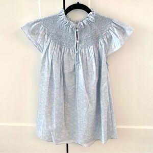Light Blue Smocked Women's Top